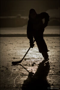 Night game on the lake
